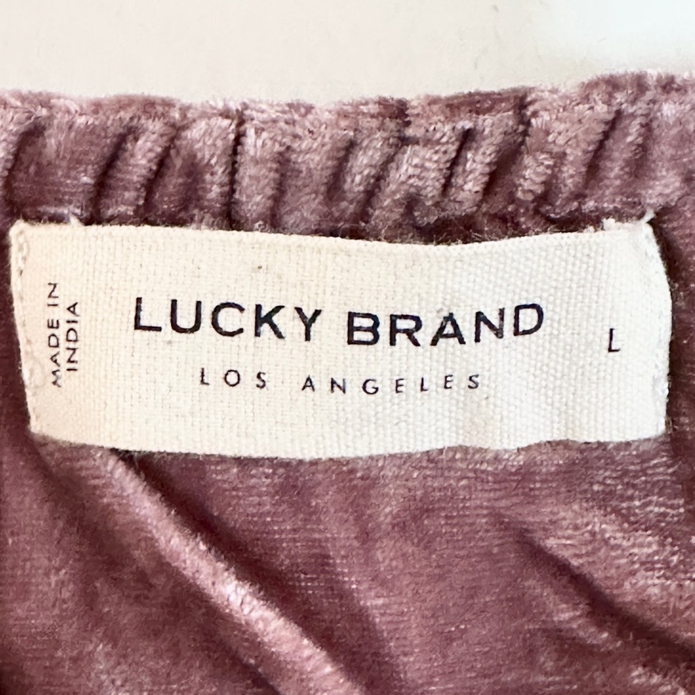 Lucky Brand Embroidered Velvet Cami L Rose Taupe NWT - Picture 4 of 11